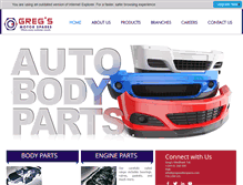 Tablet Screenshot of gregsmotorspares.com